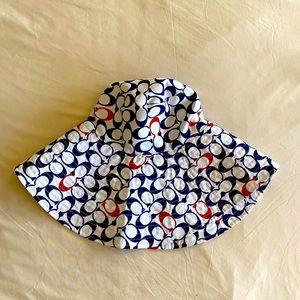 COACH Signature Summer Resort Red White & Blue Flop/sun hat